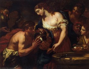 Eliezer And Rebecca At The Well — Johann Karl Loth, Venetian Baroque