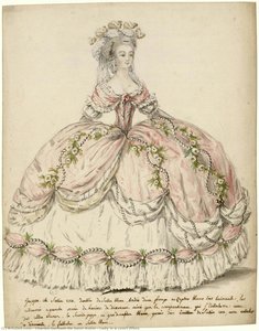 Lady In A Court Dress — Charles Germain De Saint Aubin, Rococo