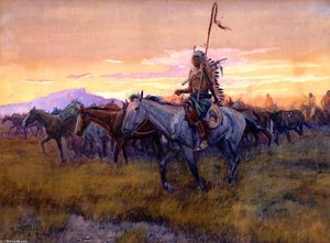 Stolen Horses [no. 3] (detail) — Charles Marion Russell