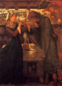 Tristram And Isolde Drinking The Love Potion — Dante Gabriel Rossetti, Romanticism