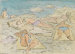 Sunbathers On The Rocks — Edward Ardizzone