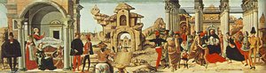 Griffoni Polyptych: Predella (left view)