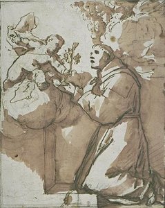 The Christ Child Holding A Branch Of Lilies To St. Anthony Of Padua — Luca Giordano
