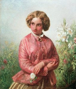 Portrait Of A Young Girl With A Rose — Abraham Solomon