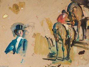 Studies Of A Huntsman And His Horse And Of Lady Munnings — Sir Alfred James Munnings