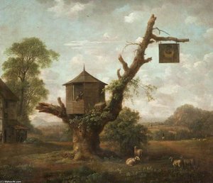 Landscape With A Hut In An Oak Tree And The 'man In The Moon' Inn