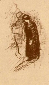 Woman In Dark Dress, Walking — Vincent Willem Van Gogh, Post-impressionist