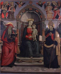 Virgin And St. Jerome And St.augustine — Vannucci Pietro (le Perugin)