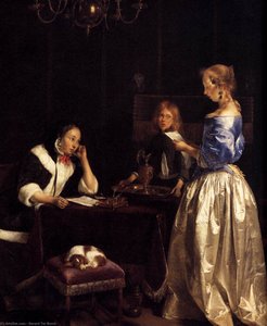 Woman Reading A Letter (detail) — Gerard Ter Borch, Dutch Golden Age