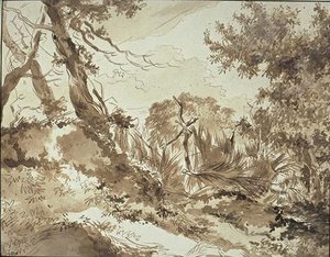 Corner Of The Landscape. Trees And Old Fence Rod — Nicolaes Pietersz Berchem
