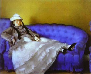 Portrait Of Mme. Manet On A Blue Sofa — Édouard Manet, Impressionism