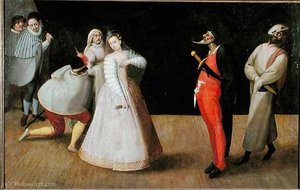 The I Gelosi At A Performance In Paris — Hieronymus Francken