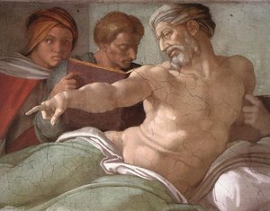Punishment Of Haman (detail) — Michelangelo Buonarroti, High Renaissance