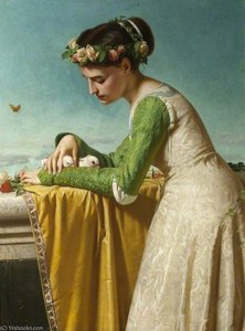 An Italian Girl With Doves