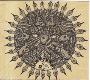 Madhubani Painting Of Bihar: Half Of Godna Painting — Mananama Devi