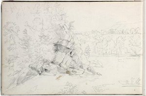 Study, Rocky Landscape, Lake — Thomas Cole, Hudson River School