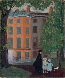 Iew Of Beacon Street From Boston Common — George Benjamin Luks