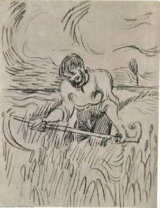 Man With Scythe In Wheat Field — Vincent Willem Van Gogh, Post-impressionism