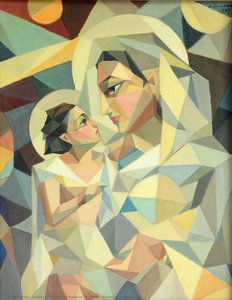 Mother And Child — Angela Rita Clara De Almeida Trindade, Cubism