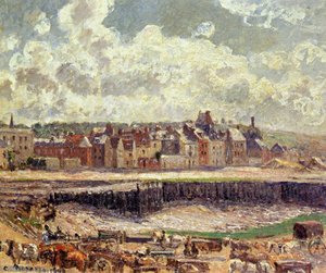 Dieppe, Dunquesne Basin, Sunlight Effect, Morning, Low Tide — Camille Pissarro, Impressionism