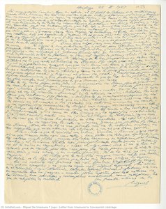 Letter From Unamuno To Concepción Lizárraga — Miguel De Unamuno