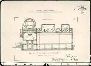 Plan For The Construction Of The Secession, Longitudinal Section — Joseph Maria Olbrich