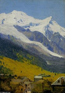 Snowcapped Mountains, Chamnix, France — Sanford Robinson Gifford