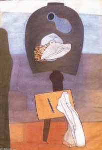 Still-life On A Table Of Horseshoe Form — Lajos Vajda