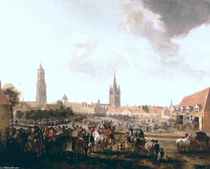 Horsemarket In Delft — Pieter Wouwerman
