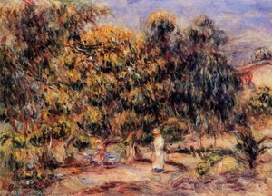 Woman In White In The Garden At Colettes — Pierre-auguste Renoir, Impressionism