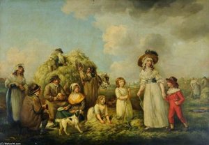 In The Hayfield — George Morland, Romanticism
