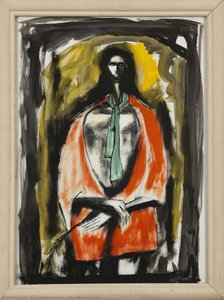 Man With Red Shawl — Krishnaji Howlaji Ara, Expressionism