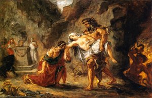 Hercules Bringing Alcestis Back From The Underworld — Eugène Delacroix