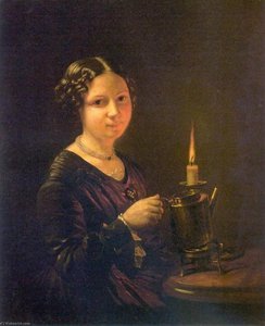 Girl With A Candle — Vasily Andreyevich Tropinin