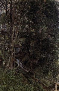Figures On A Bridge Over A Stream At Gastein — Rudolf Von Alt