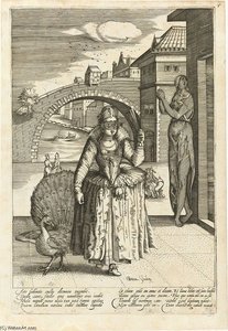 Elegant Lady With Peacock.