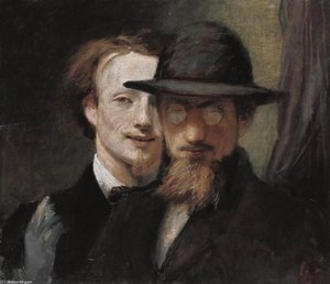 Double Portrait Of Marées And Lenbach — Hans Von Marées