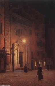 Street At Night — Aleksander Gierymski
