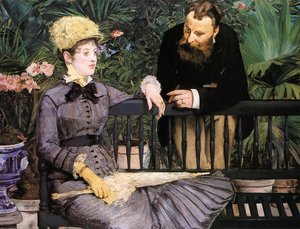 In The Conservatory — Édouard Manet, Impressionism