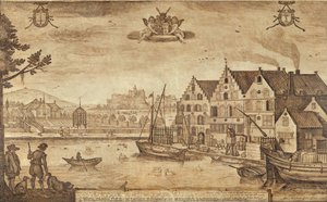 View Of The De Drie Leliën Brewery At Haarlem And Velserend Manor — Jacob Matham, Dutch Golden Age