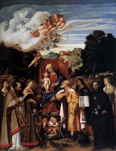 Virgin Enthroned With Angels And Saints — Cariani