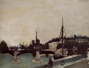 Notre Dame - View of the Ile Saint-Louis (Study)
