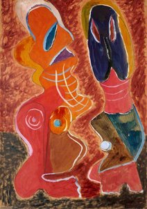 An Abstract Composition With Two Anthropomorphic Figures — Eileen Agar