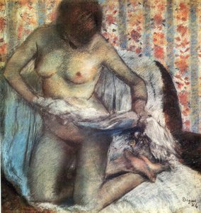 After The Bath — Edgar Degas, Impressionistic Realism
