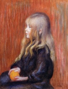 Coco Holding A Orange — Pierre-auguste Renoir