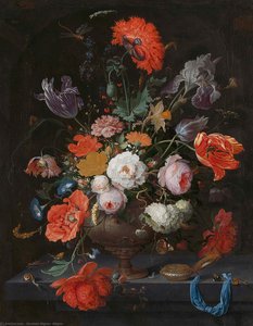 Still Life With Flowers And A Watch — Abraham Mignon (minjon)