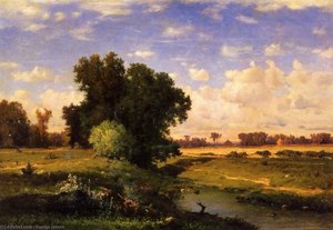 Hackensack Meadows, Sunset — George Innes, Impressionism