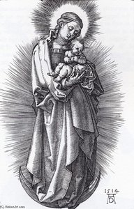 The Virgin On The Crescent With A Diadem — Albrecht Dürer