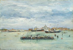 Gray Day On The Lagoon (a Passenger Boat - Venice) — William Merritt Chase