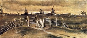 Windmils At Dordrecht — Vincent Willem Van Gogh, Post-impressionism